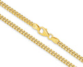 Gold chain necklace on a white background