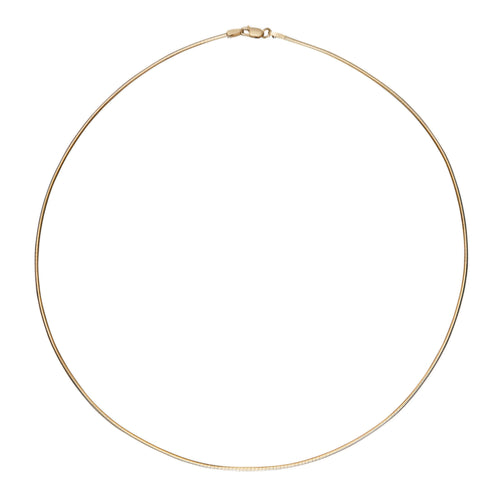 Classic Omega necklace in front of a white background