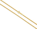 Gold chain necklace on a white background