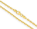 Gold chain necklace on a white background