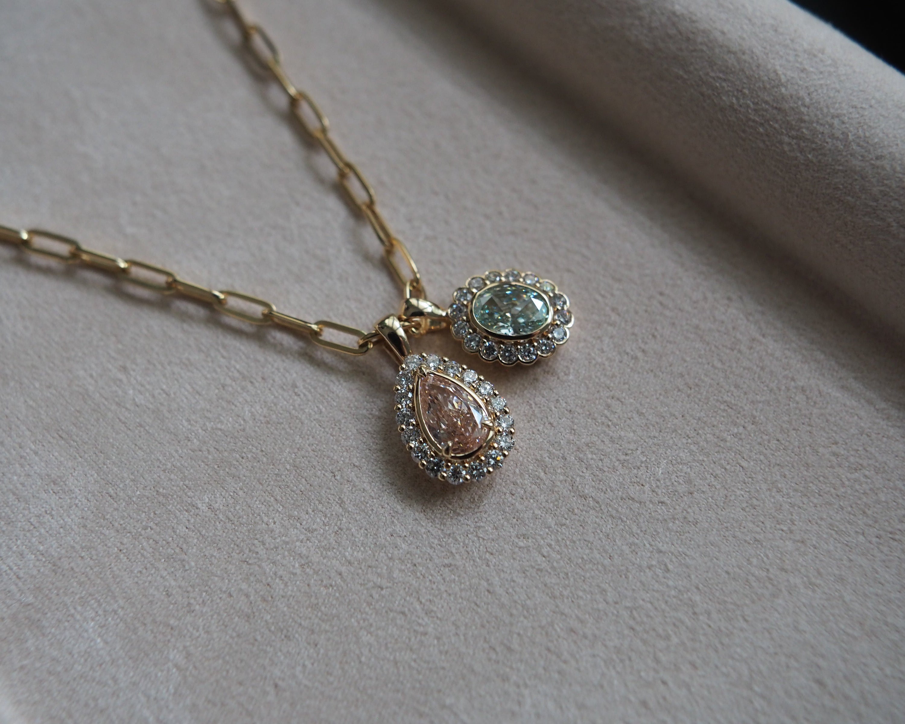 Maya Pear Lab Grown Pink Diamond Pendant