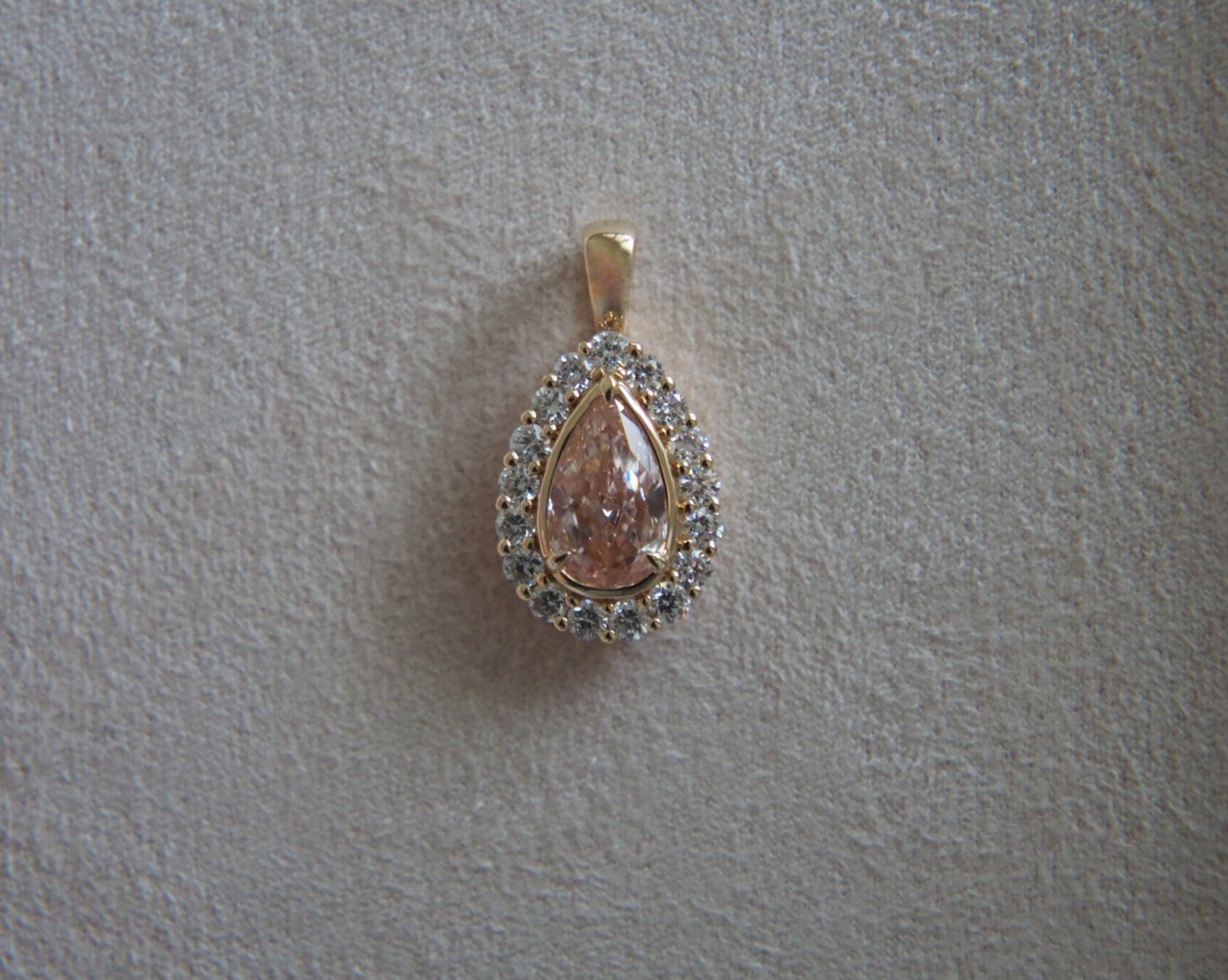 Maya Pear Lab Grown Pink Diamond Pendant