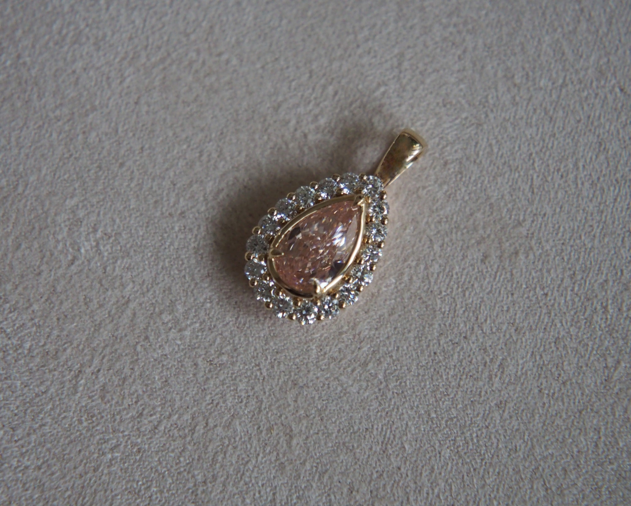 Maya Pear Lab Grown Pink Diamond Pendant