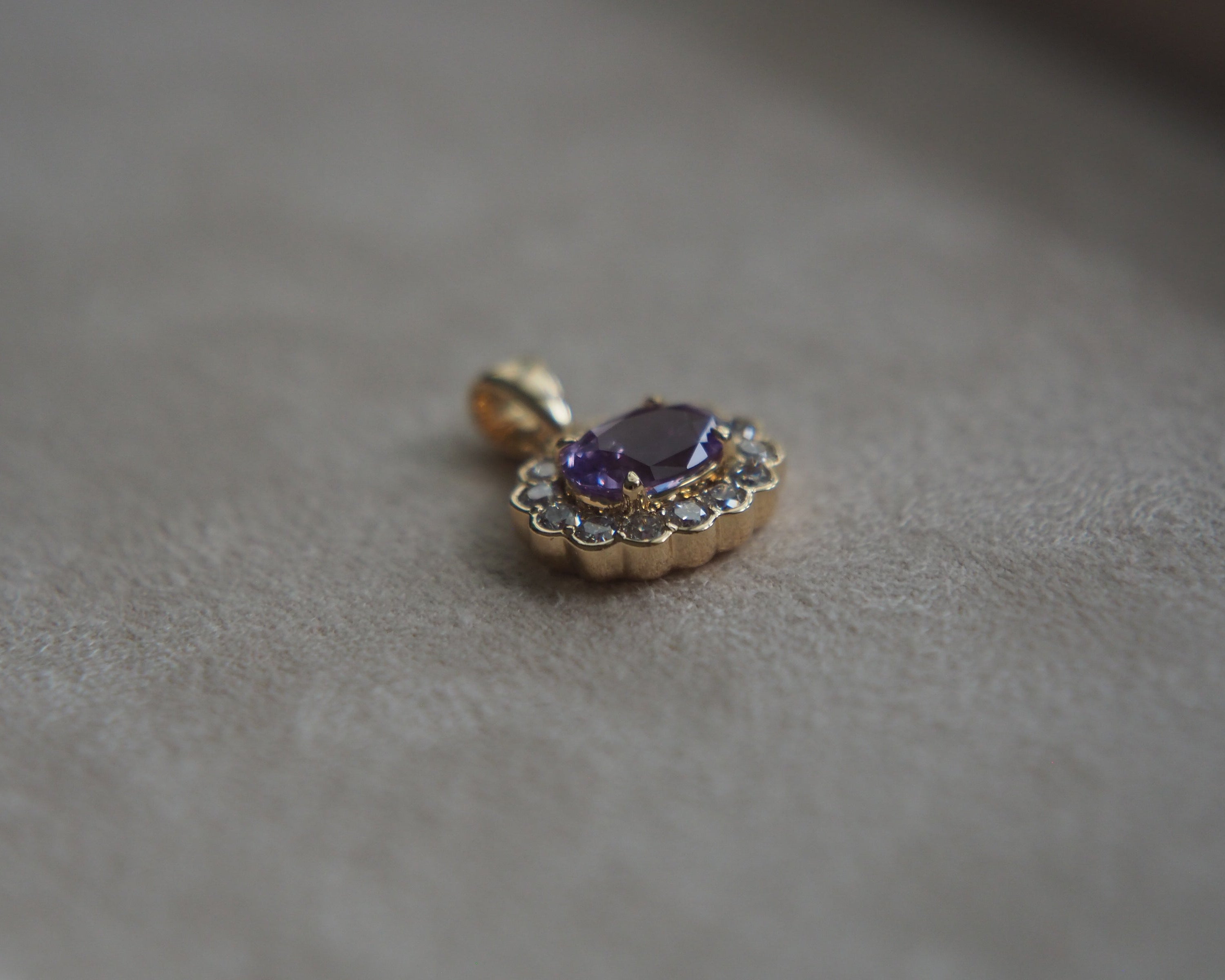Mia Natural Spinel and Lab Grown Diamond Pendant