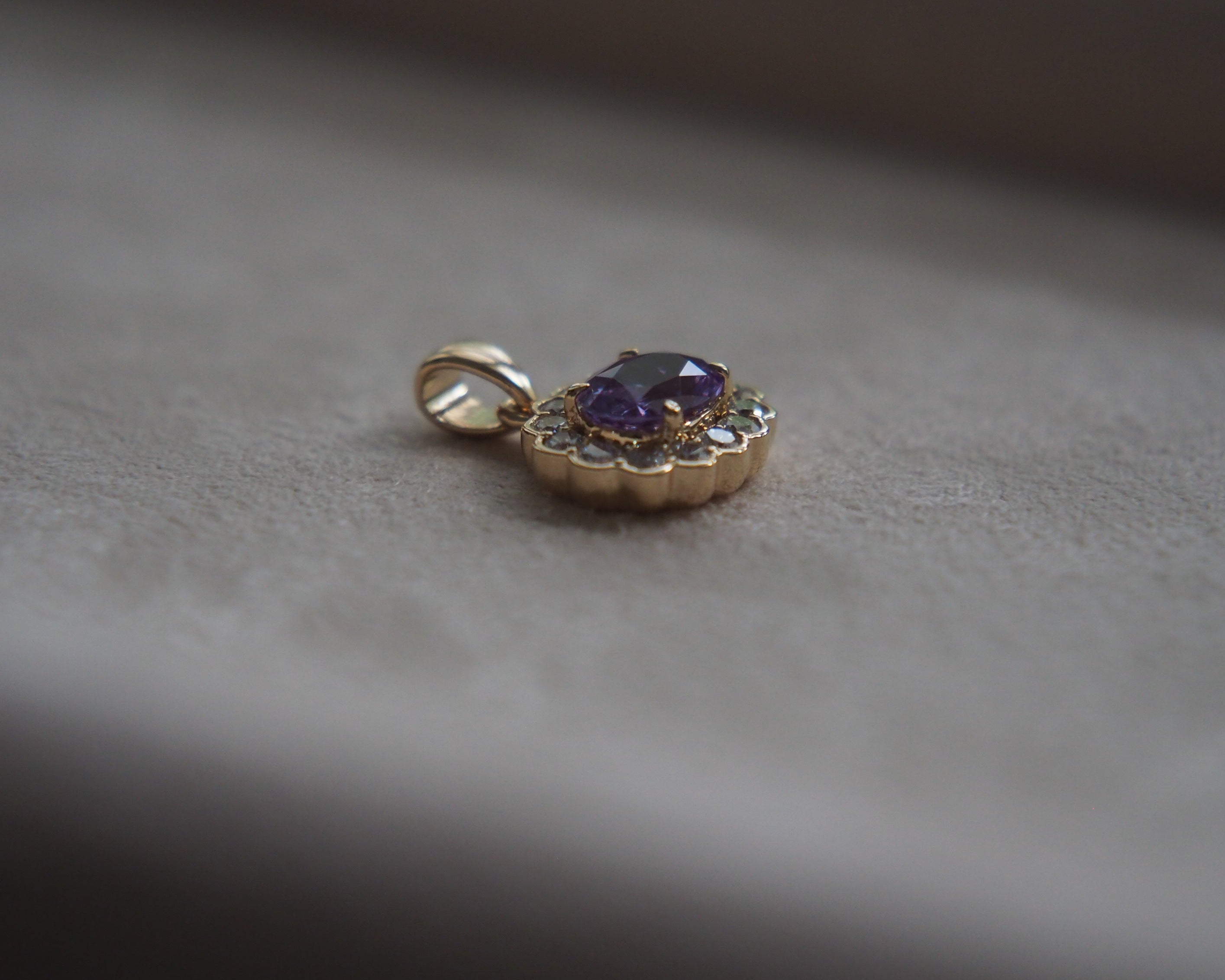 Mia Natural Spinel and Lab Grown Diamond Pendant