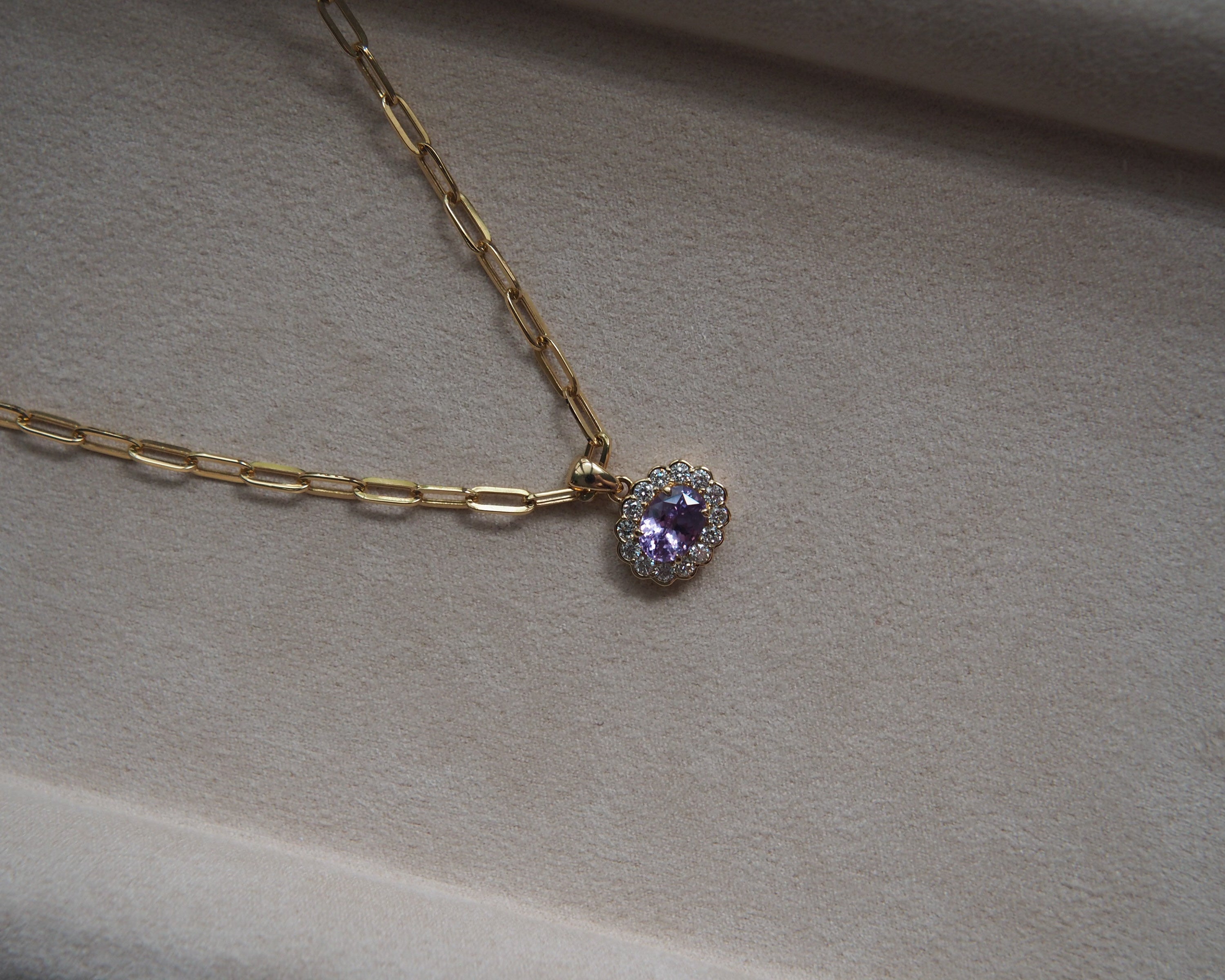 Mia Natural Spinel and Lab Grown Diamond Pendant
