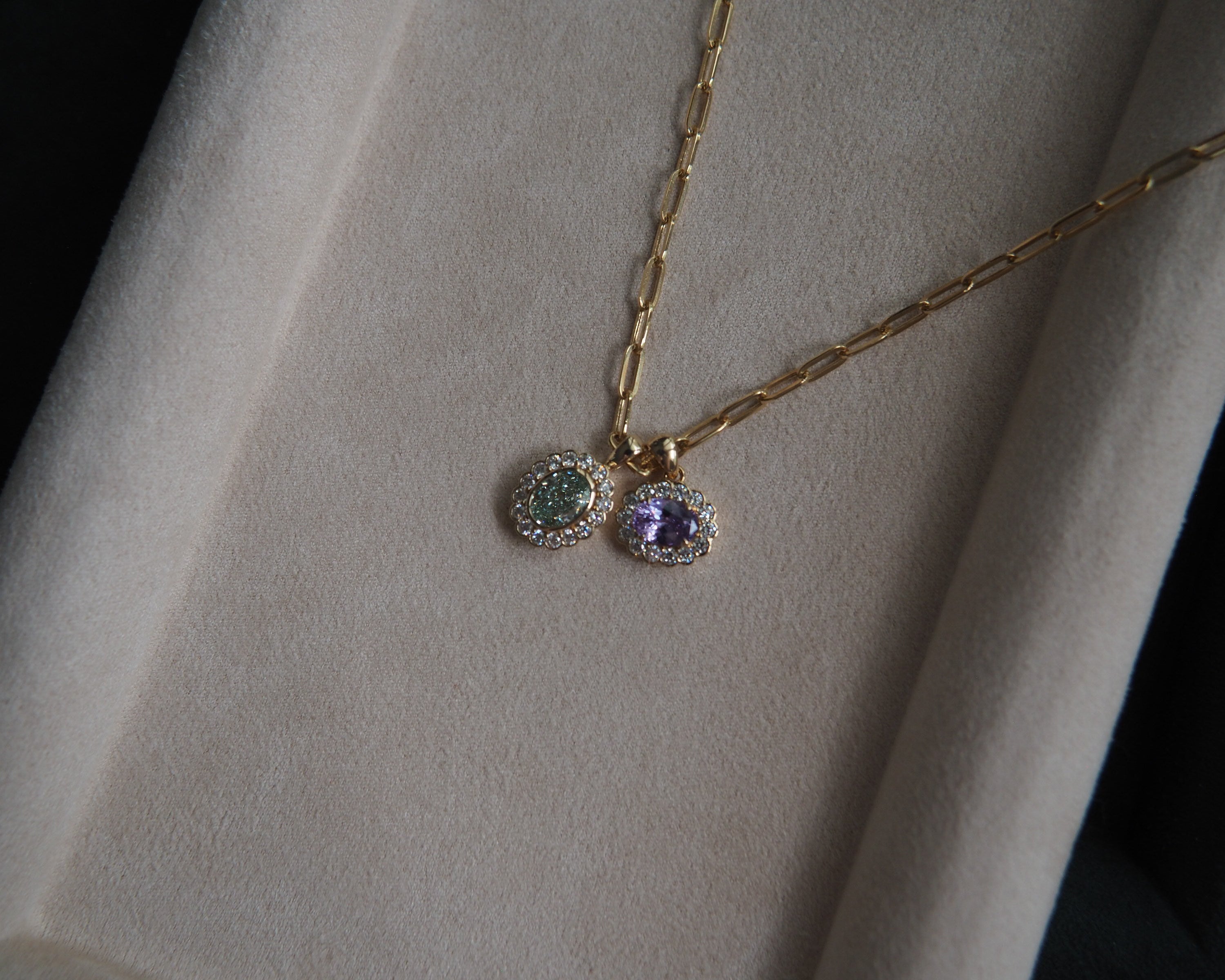 Mia Natural Spinel and Lab Grown Diamond Pendant