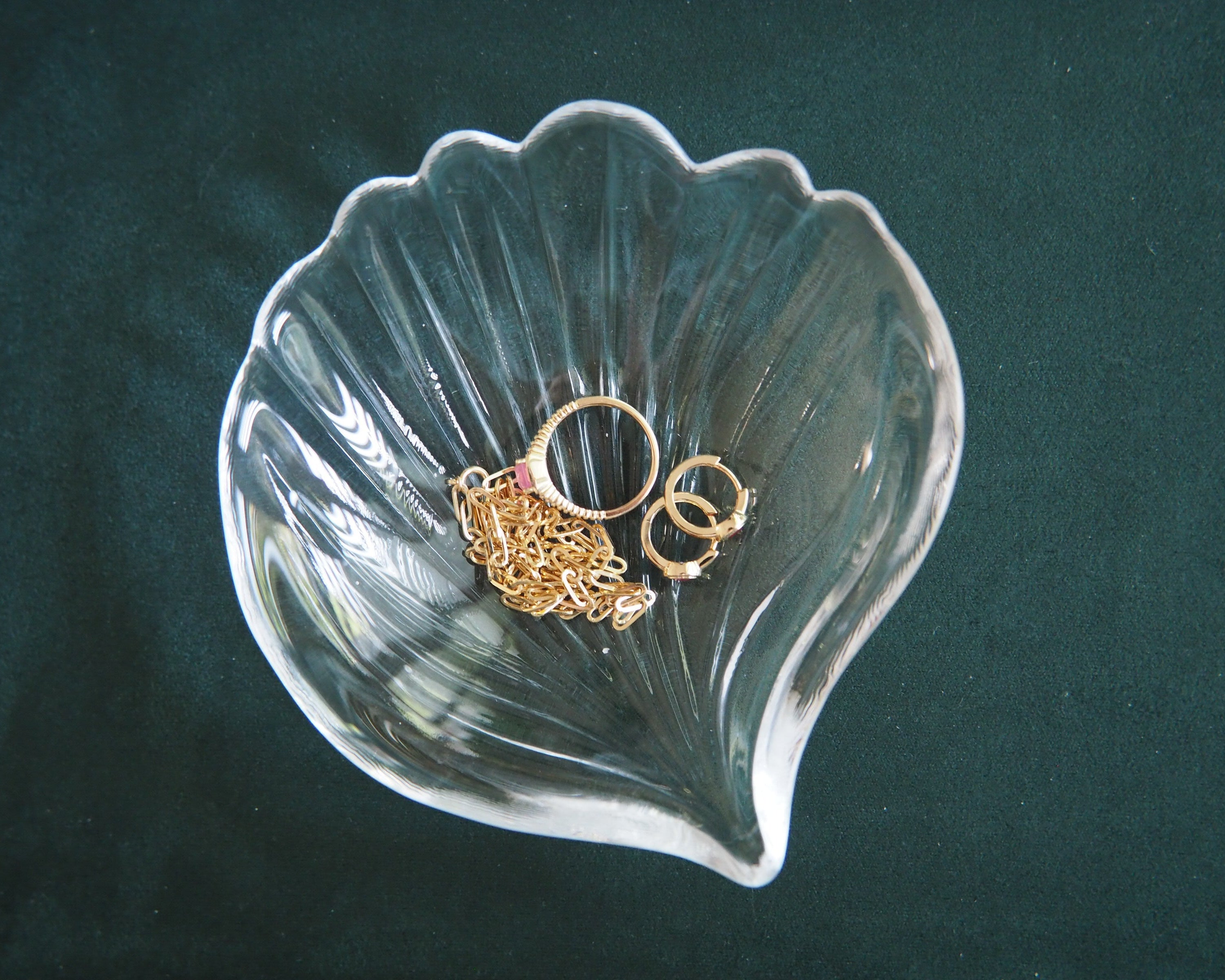 Seashell Glass Trinket Dish