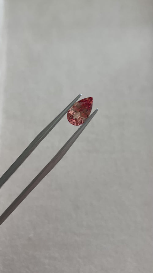 Orange pear shape Malaya garnet